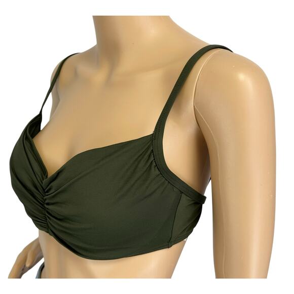 2/$30 Lauren Ralph Lauren Beach Club Bikini Top Olive Green Underwire Size 10 - Picture 4 of 10